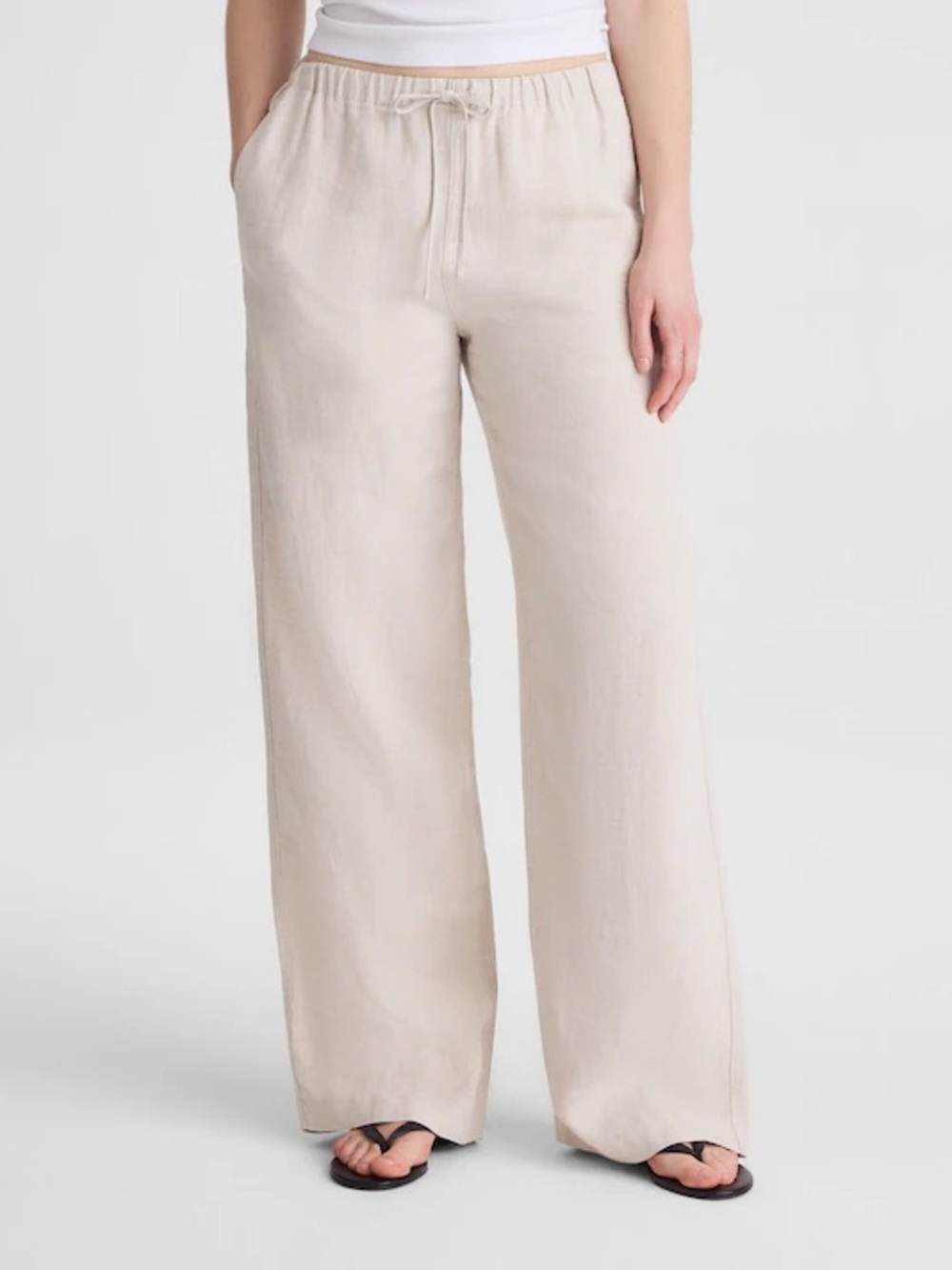 NWT! Madewell - Pull-On Pants in 100% Linen - Oat - Size Medium